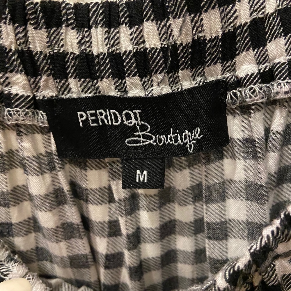Checkered off the shoulder shirt
